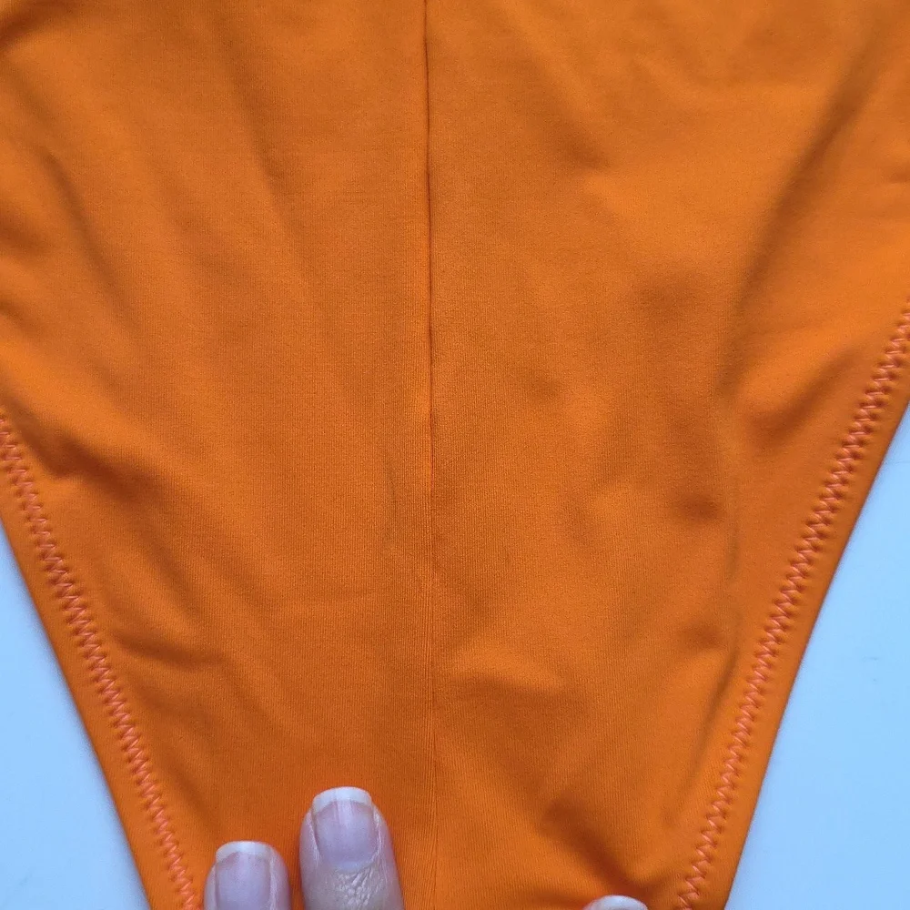 SKIMS Recycled Swim Low Rise Tie Bright Orange Bikini Bottom 4X G152